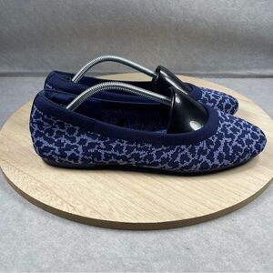 Skechers Cleo Round Washable Knit Leopard Skimmers Wild Mood Blue Size 9 Women